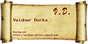 Veidner Dorka névjegykártya